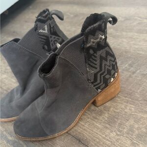 Toms Charcoal Ankle Booties